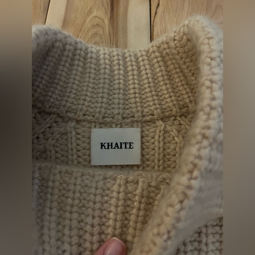 KHAITE Tan Cowl Neck Sweater